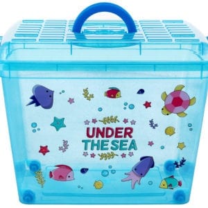 Caja con manillas y ruedas 25 lts.