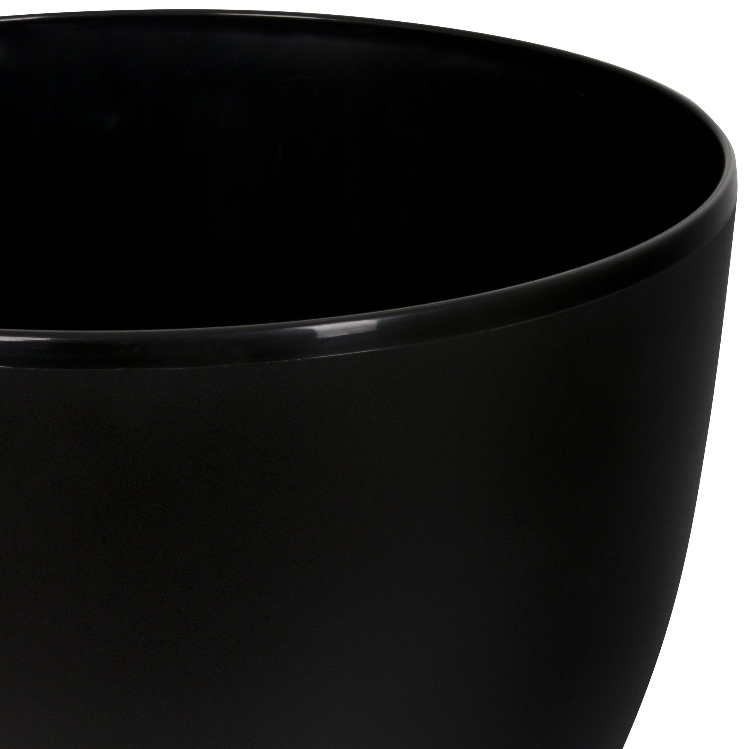 Macetero siena color negro 30 cm.