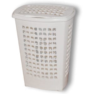 Cesto rectangular 50 lts. acanalado con tapa