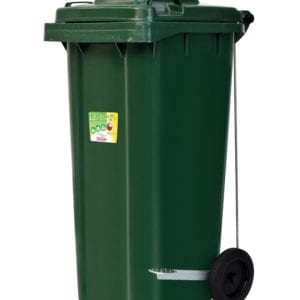 Contenedor con pedal 120 lts verde.